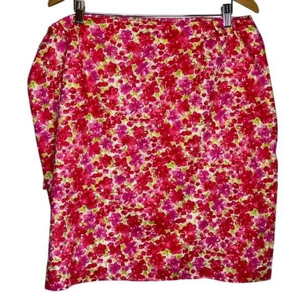 Coldwater Creek Skirt Pink Short Floral Wrap Tie Front Sz 2X - Picture 2 of 9